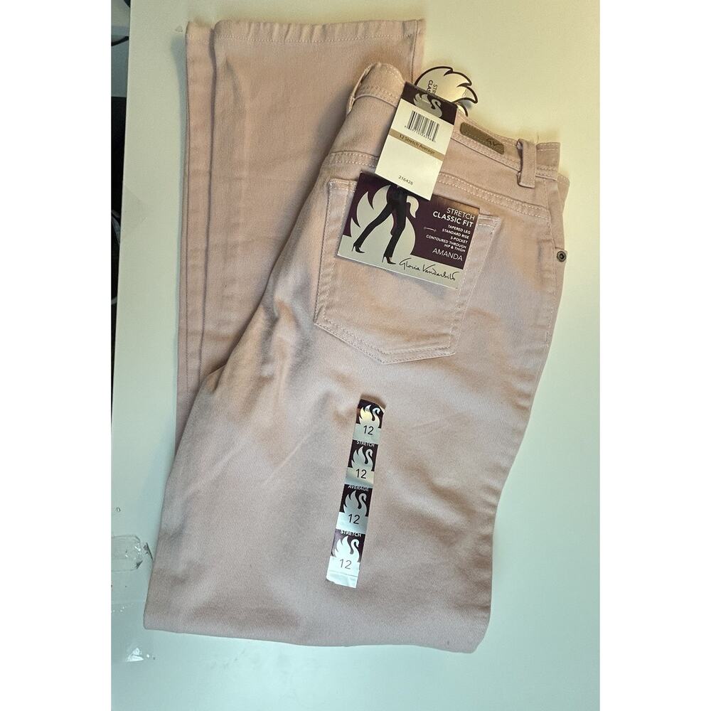 Gloria Vanderbilt Women’s 12 Amanda Soft Touch Slimming Jeans NWT Pink High Rise - Picture 3 of 8